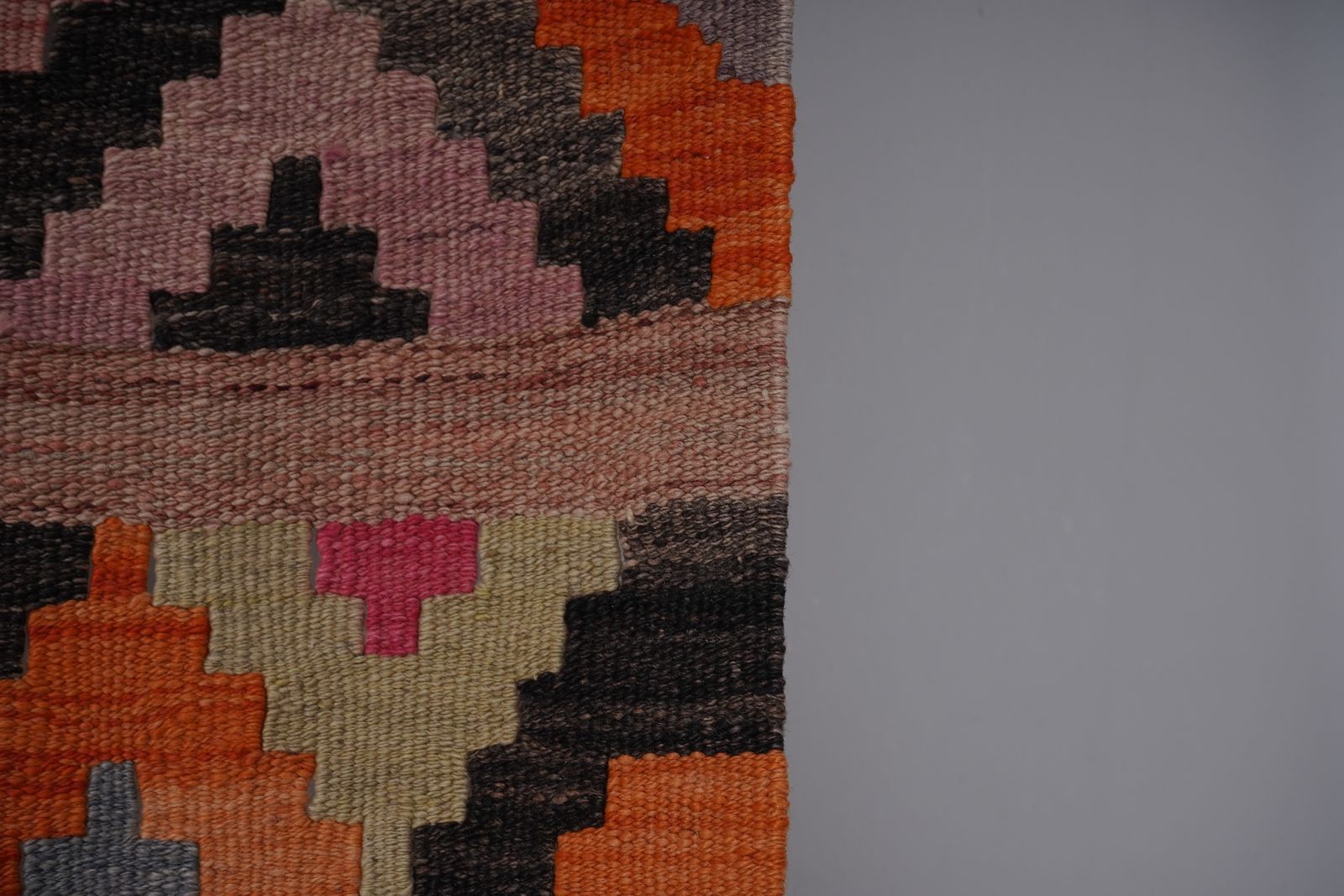 1970s Vintage Turkish Kilim Runner 3'1'' X 13'3'' photo Textiles