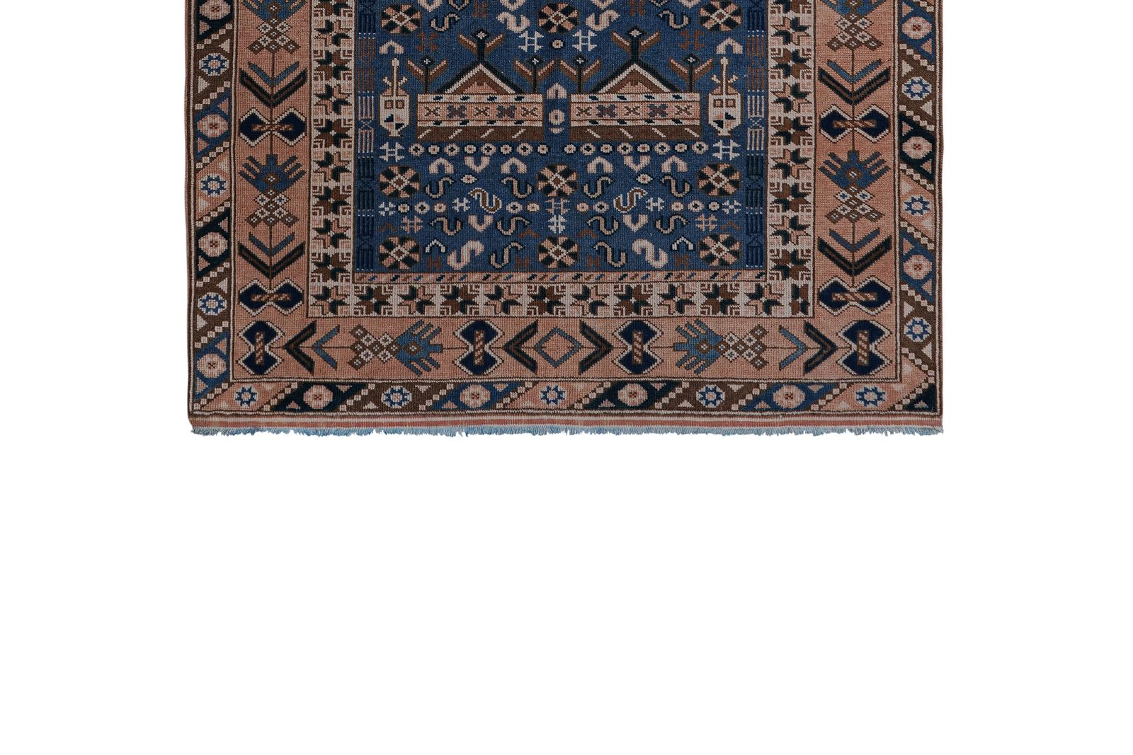 1960s Handknotted Turkish Oushak Rug 4'7'' X 8'1'' photo vintage