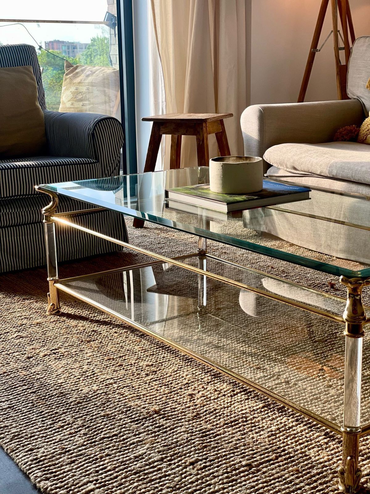 Gold & Glass Coffee Table (French Style) photo vinterior