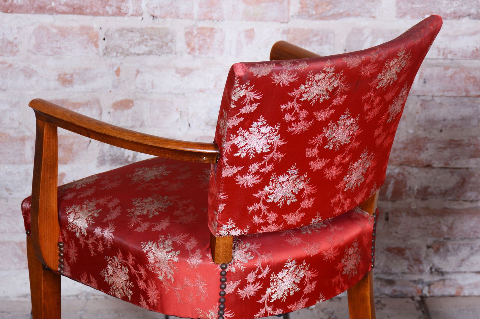 Set Of Two Restored Art Deco Armchairs, By Jules Leleu, Beech, France, 1930s photo vintage