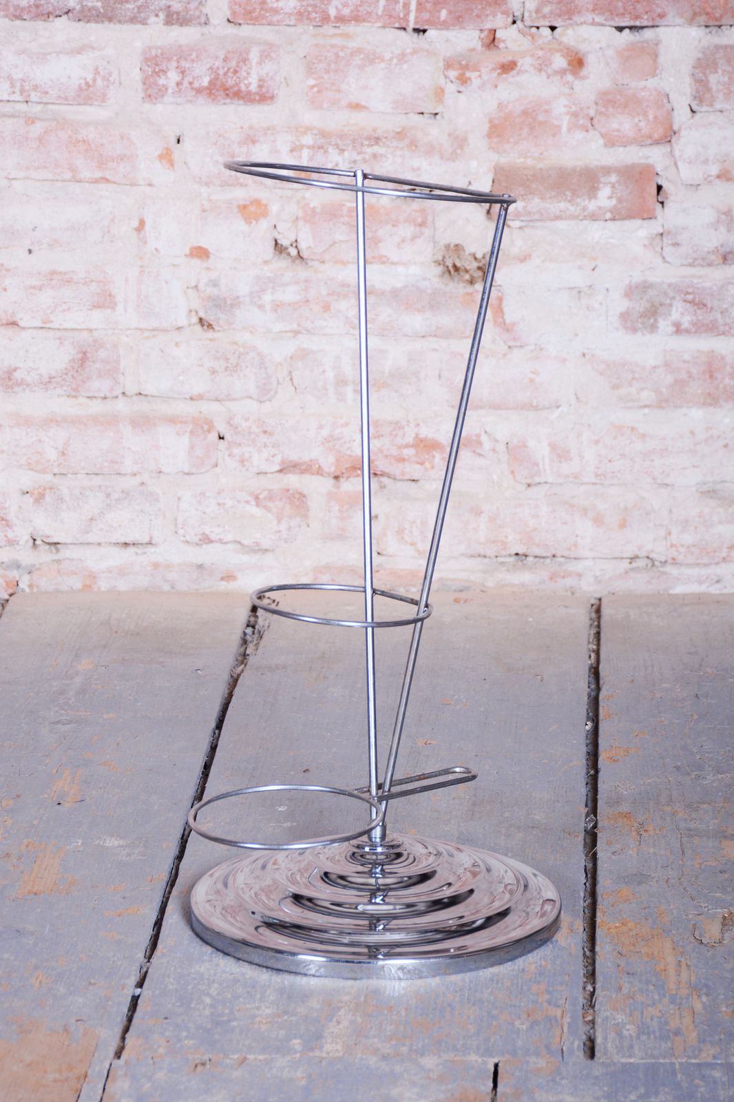 Original Bauhaus Umbrella Stand, Chrome Plated Steel, Germany, 1950s photo furniture