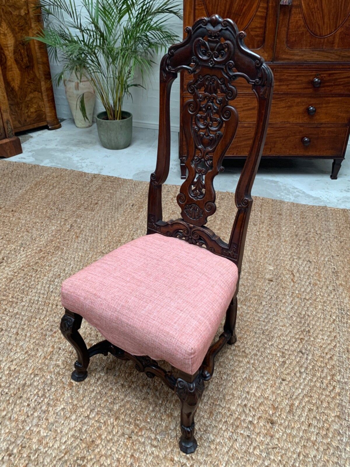 19th Century Continental Walnut Side Chair photo 185.0