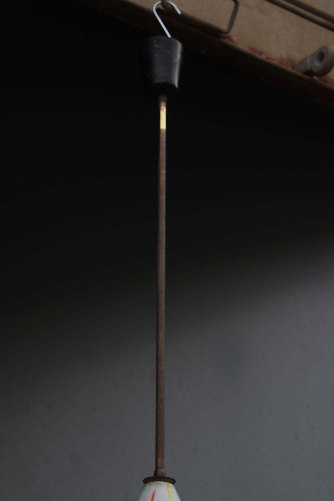 Vistosi Murano Glass Pendant Lamp With Brass Rod 1950 photo Lighting