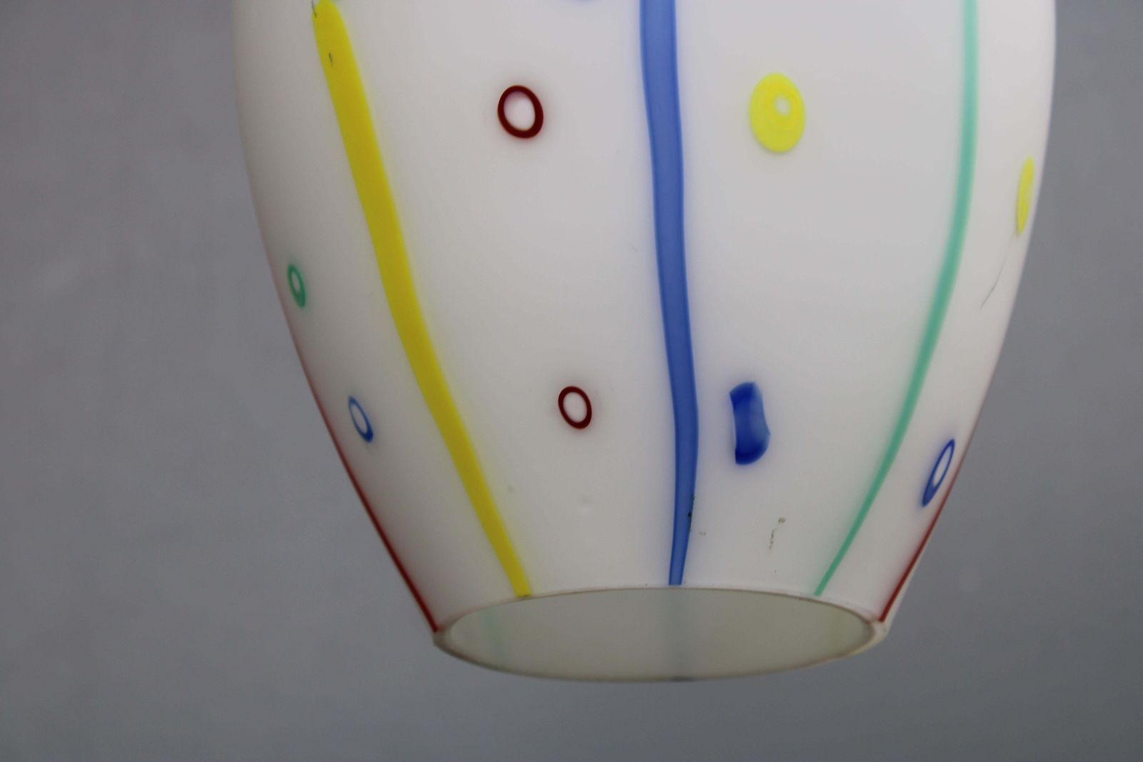 Vistosi Murano Glass Pendant Lamp With Brass Rod 1950 photo vintage