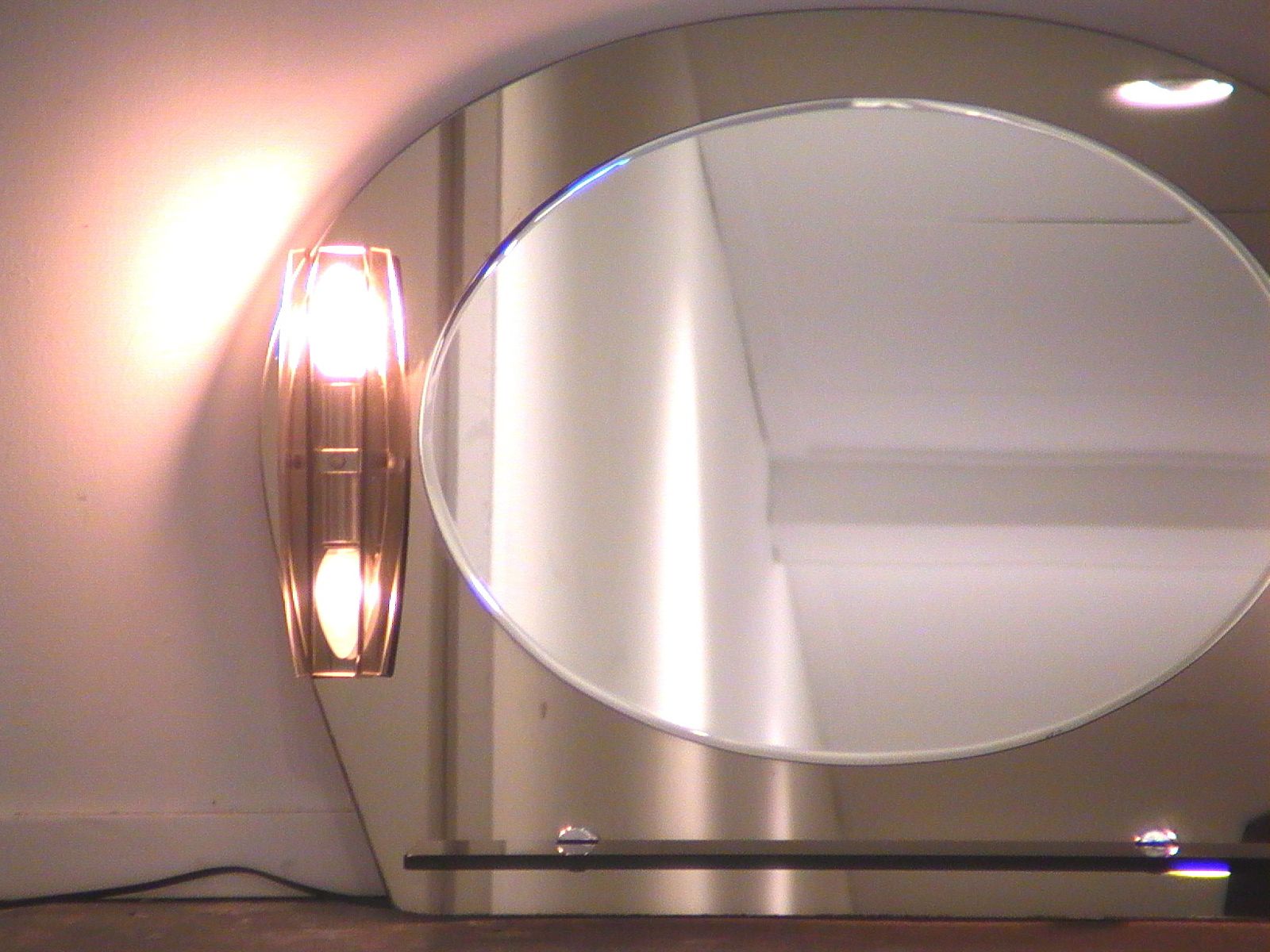 Mid Century Italian Mirror With Sconces & Console photo buy