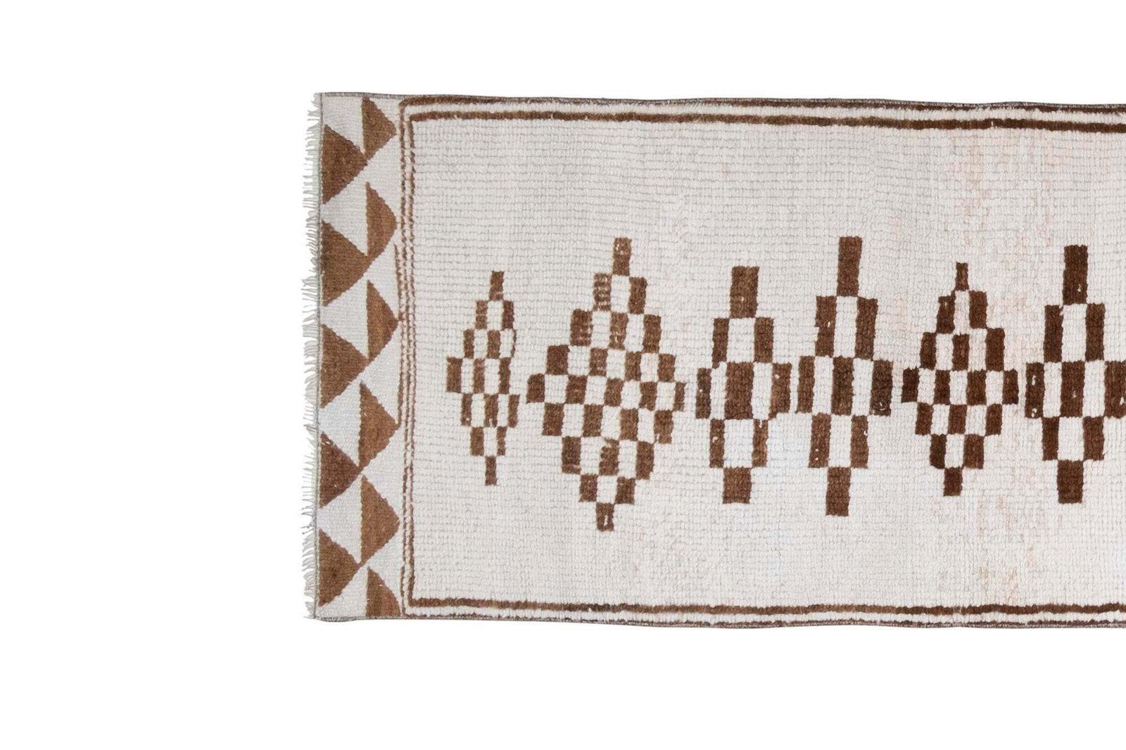 Hand Knotted Kurdish Undyed Wool Runner Rug 2'9" X 11'1" photo for sale