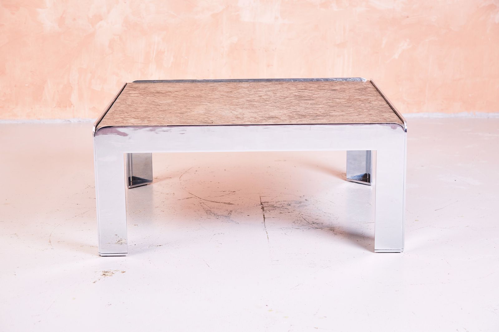 1960s French Chromed Steel And Slate Coffee Table photo for sale