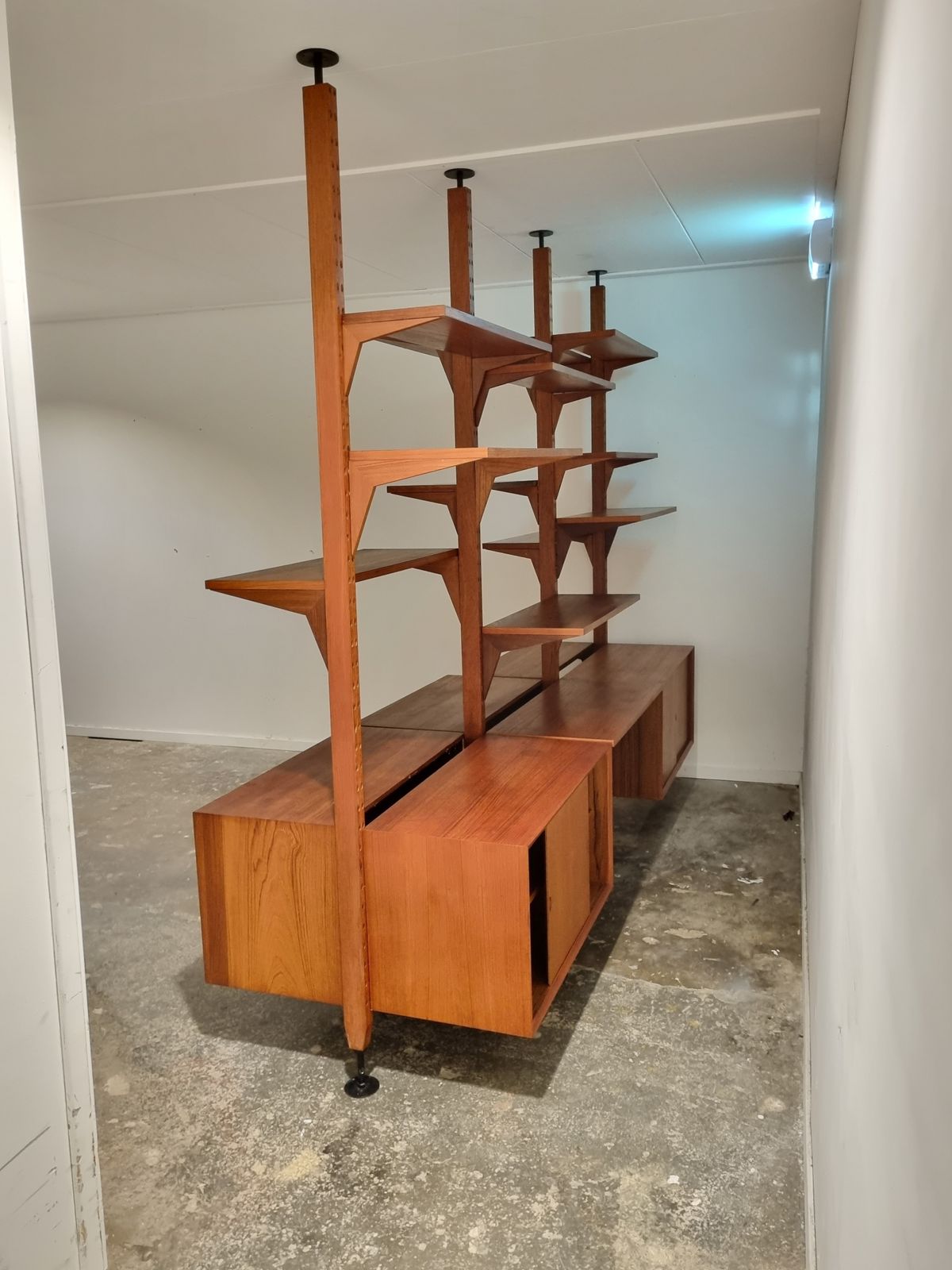 Very Rare Modular Royal Series Wall Unit In Teak By Poul Cadovius, Denmark, 1960s photo furniture
