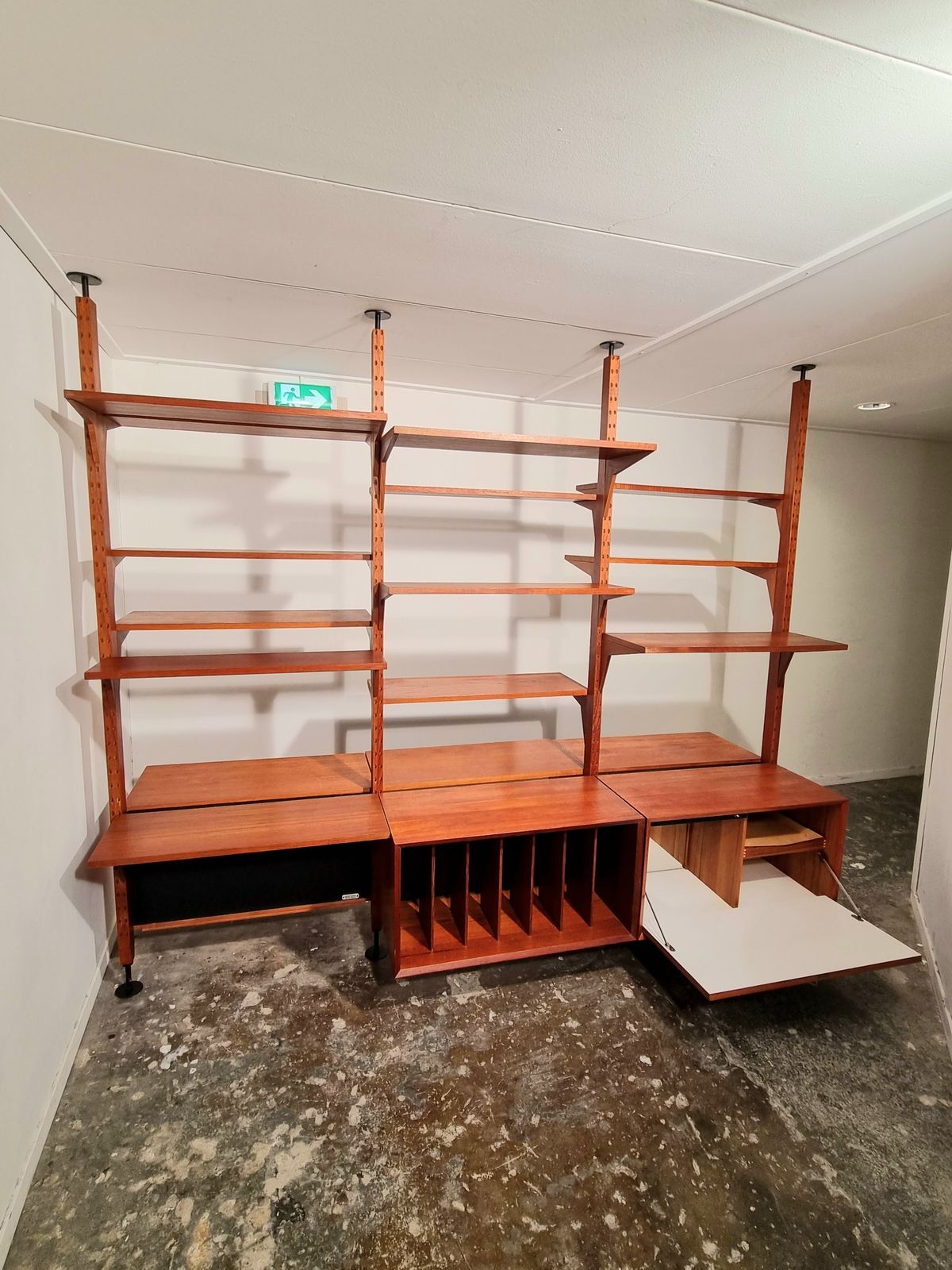 Very Rare Modular Royal Series Wall Unit In Teak By Poul Cadovius, Denmark, 1960s photo for sale