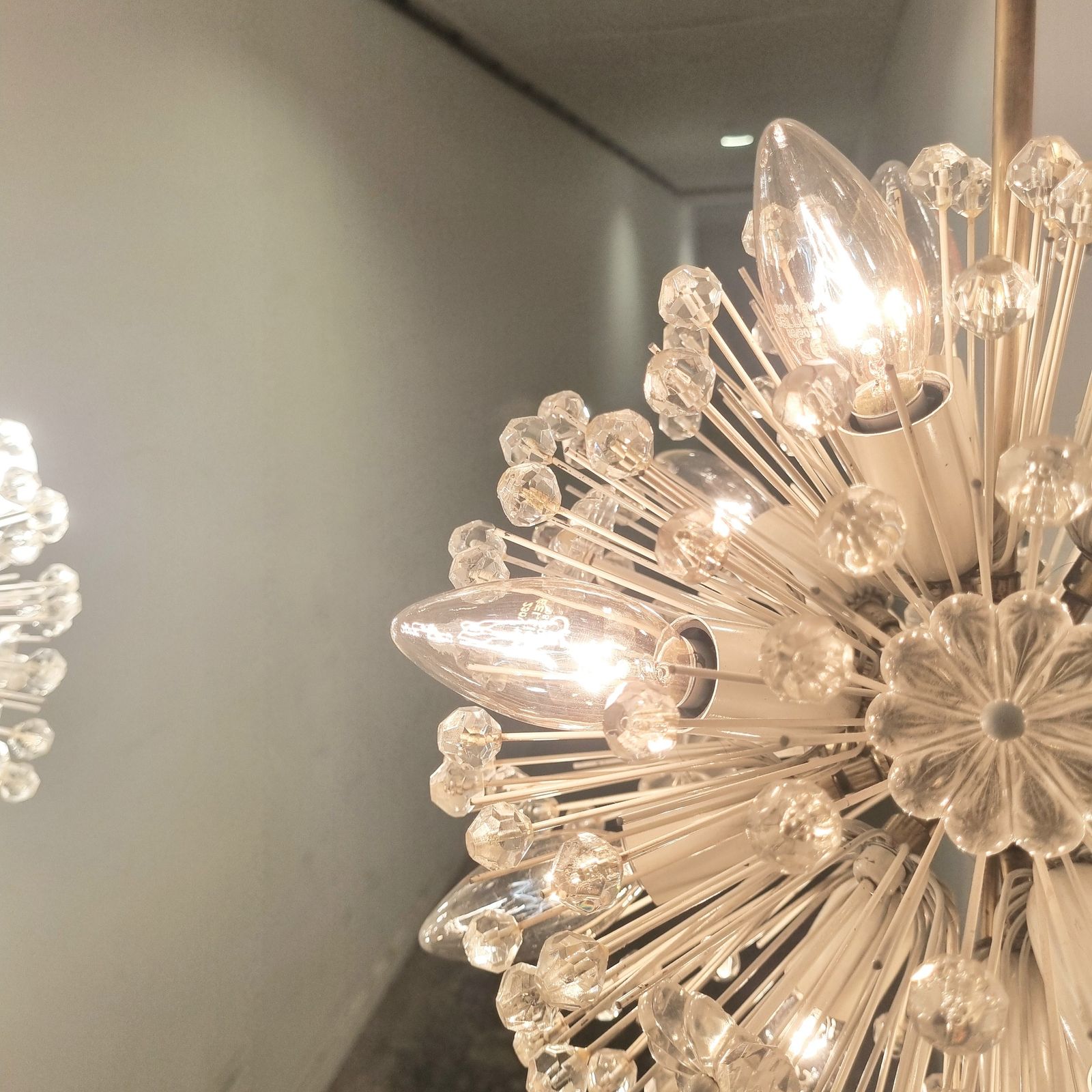 Set Of 2 Snowball Starburst Sputnik Chandeliers By Emil Stejnar For Rupert Nikoll, 1960s photo vintage