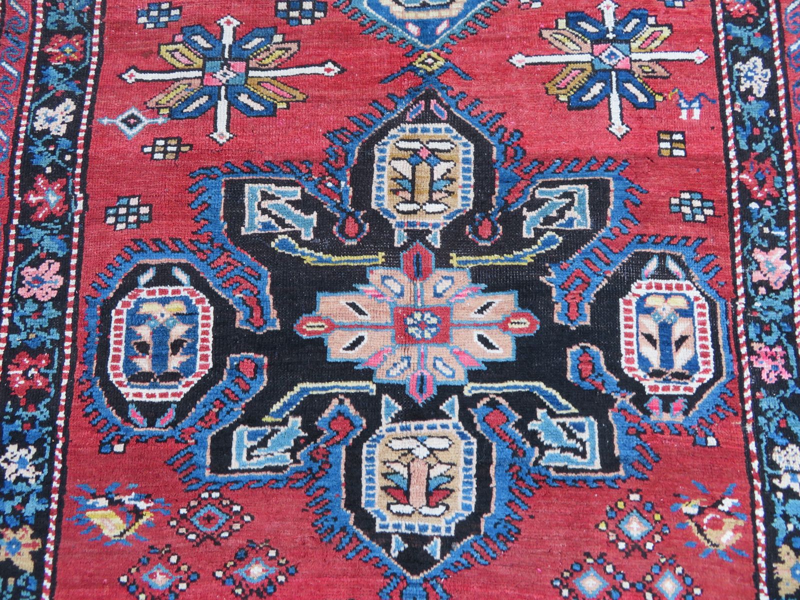 Antique Caucasian Karabagh Village Rug. Signed Name By Weaver.  194cm X 117cm. photo 750.0