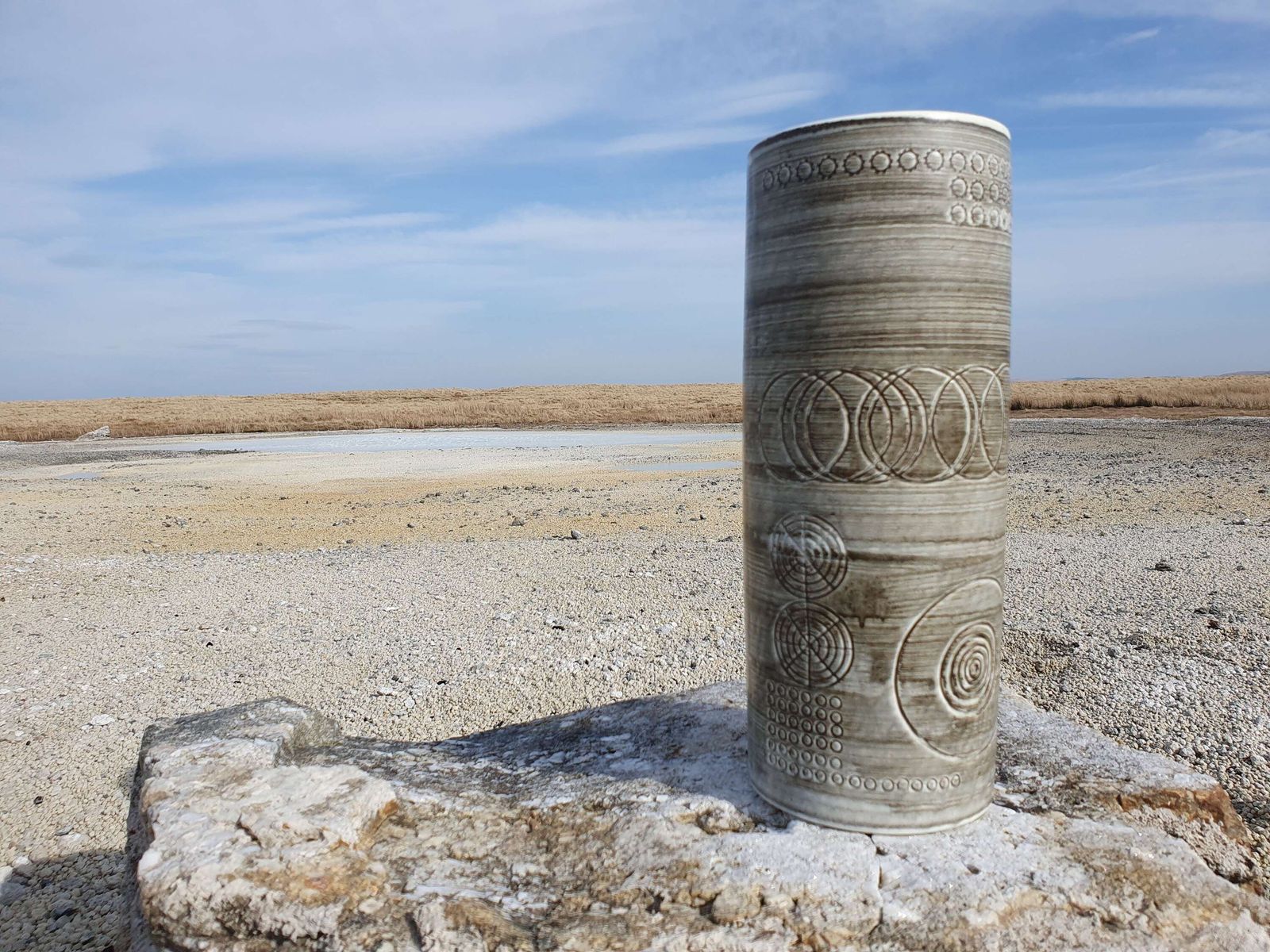 Ollie Aberius For Rorstrand, Sweden. A Large "Sarek" Cylinder Form Vase. 1960s. photo for sale