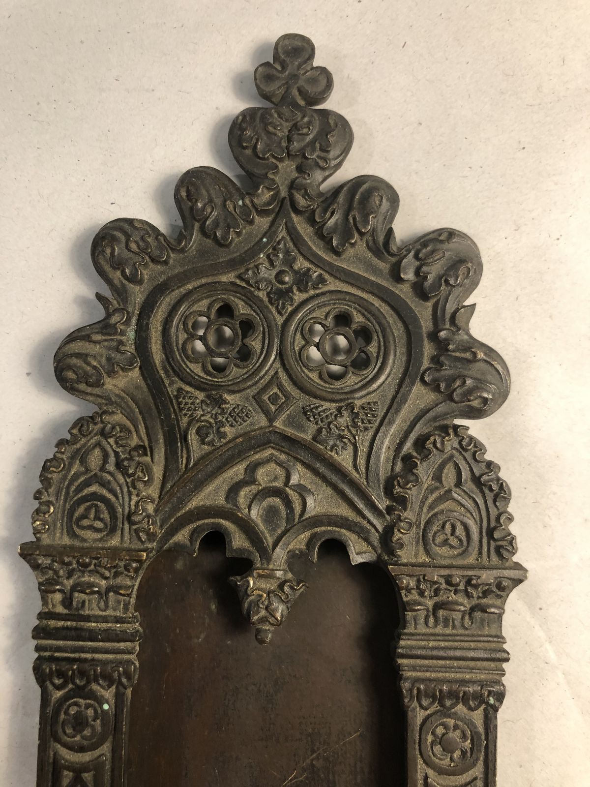 Pair Antique Bronze Louis Philippe Card Holder And Letter Plate C19 photo Home Fixtures