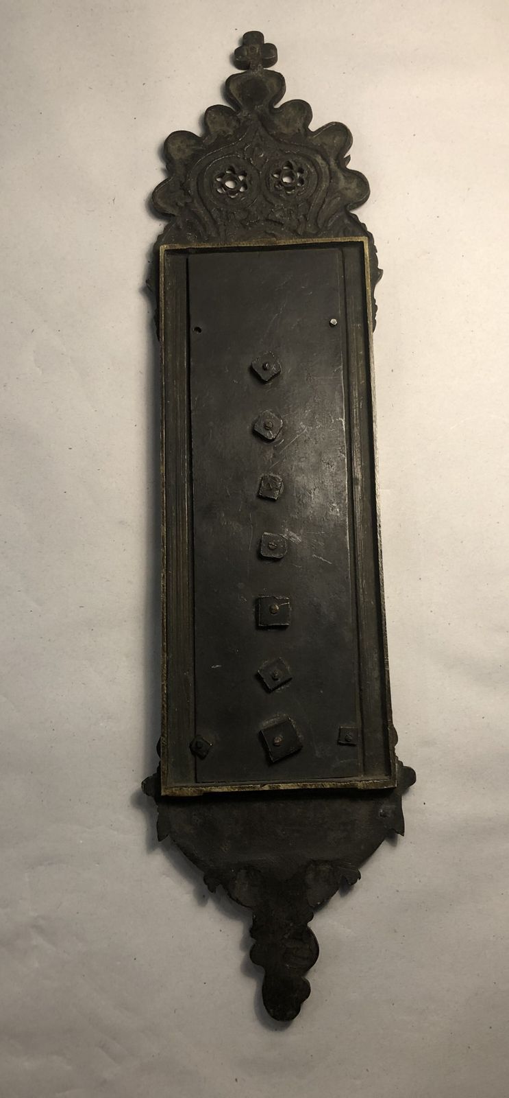 Pair Antique Bronze Louis Philippe Card Holder And Letter Plate C19 photo 295.0