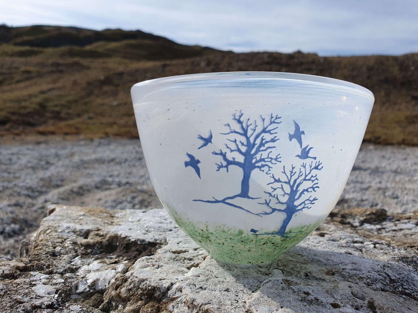 Kjell Engman For Kosta Boda, Sweden."October" Series Small Glass Vase.1980s. photo for sale