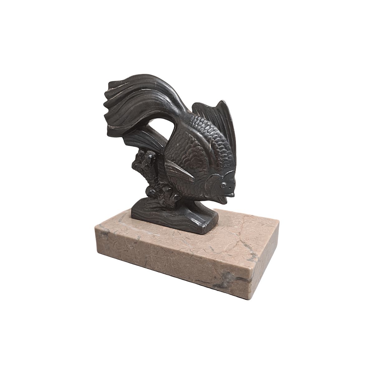 French Art Deco Statue Of A Goldfish, 1930s photo for sale