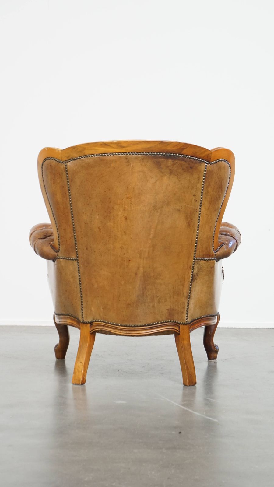 Charming Antique Baroque Sheepskin Chesterfield Armchair With A Beautiful Patina photo Furniture