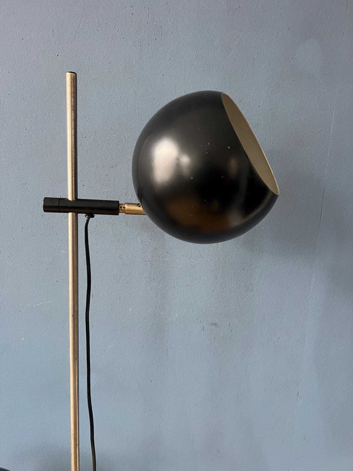 Vintage Mid Century Black Eyeball Floor Lamp photo vintage