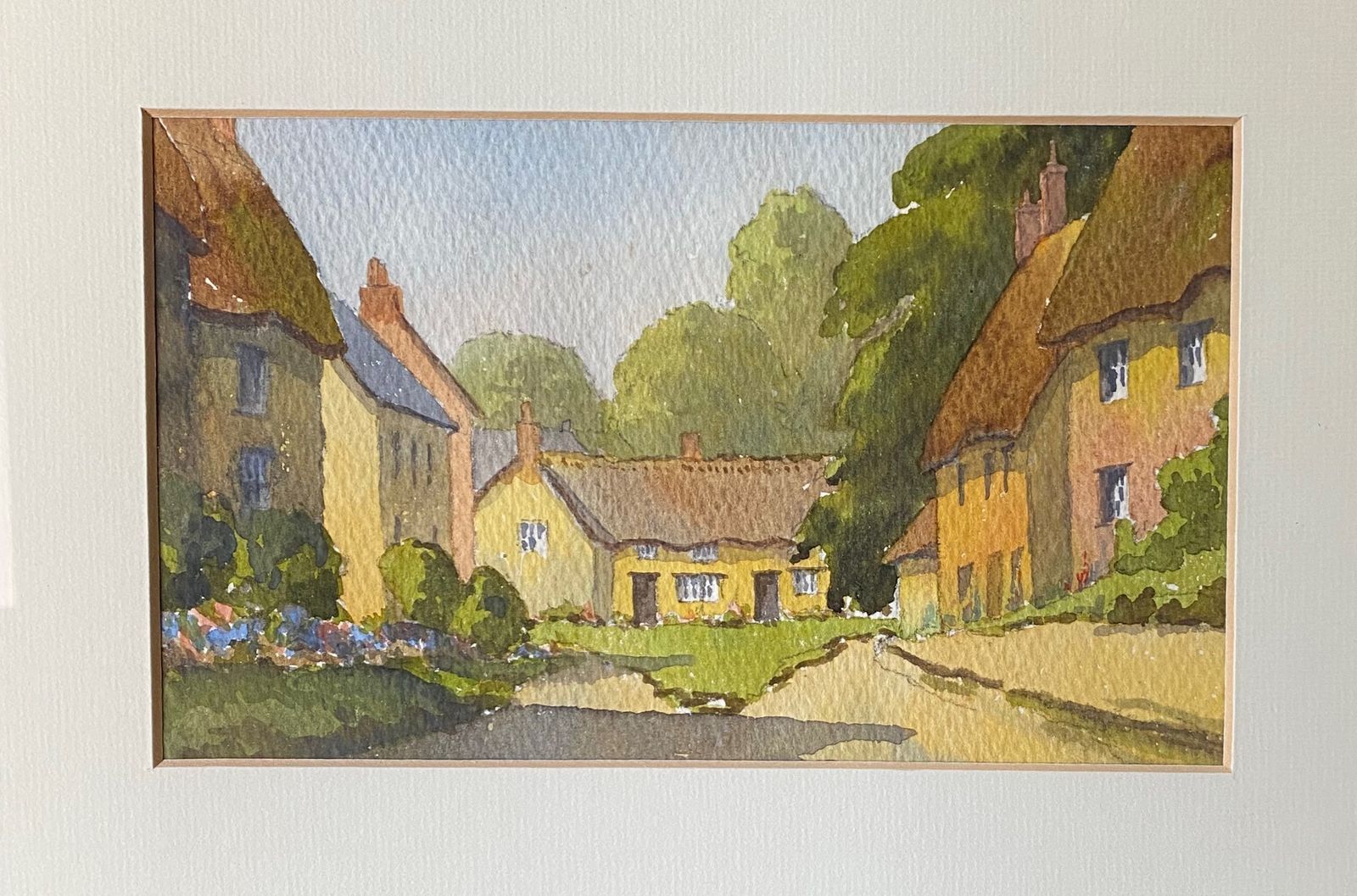 Water Colour Of A Village Scene