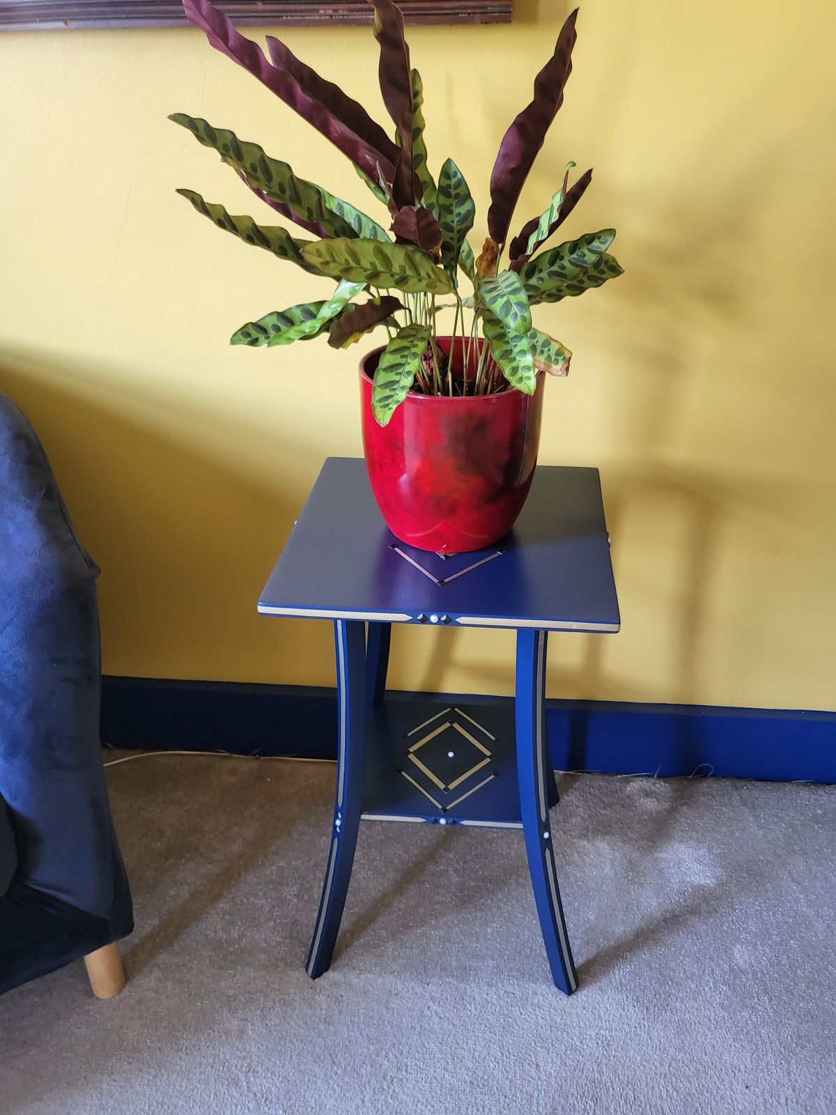 Furniture Bespoke Refurbished Vintage Oak Plant /Side Table By Tessqfurnishings photo