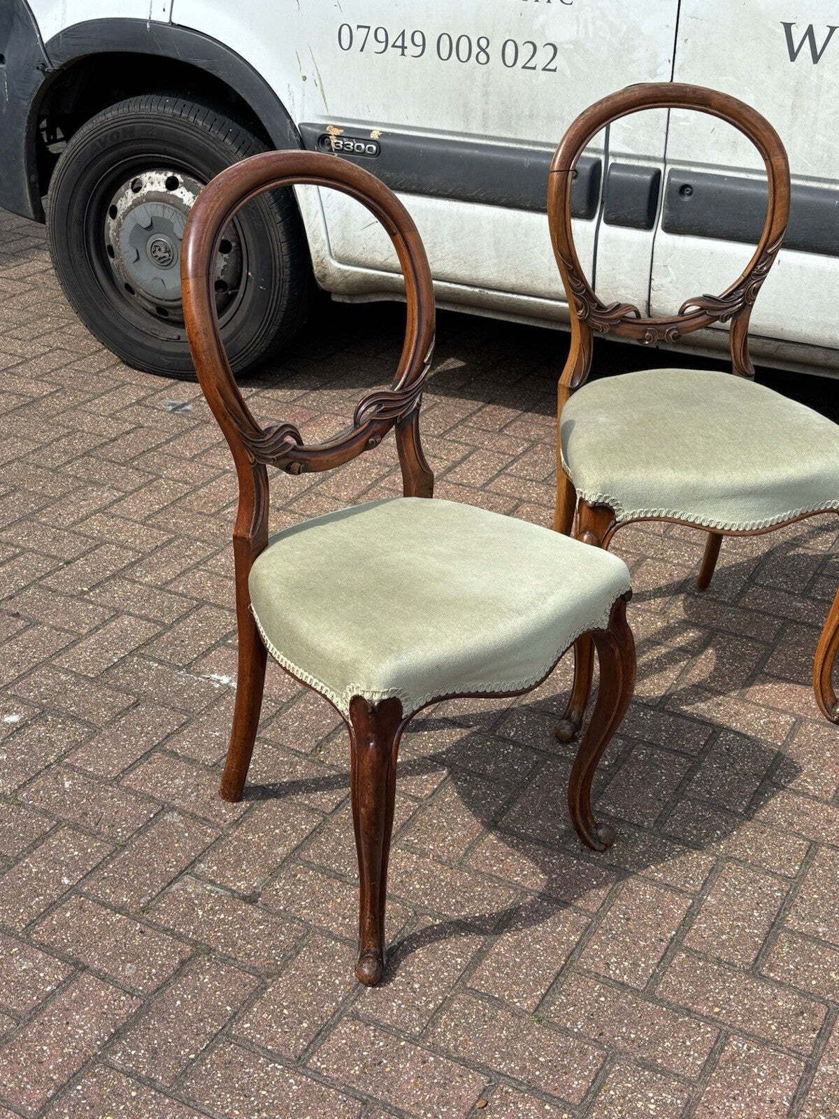 Victorian Walnut Set Of Balloon Back Dining Chairs. photo Furniture