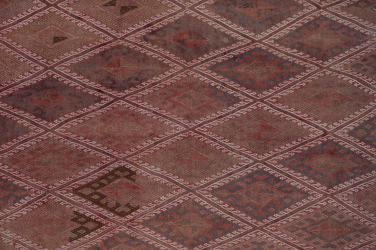 Vintage Embroided Jajim Kilim Rug 5'7'' X 7'5'' photo for sale