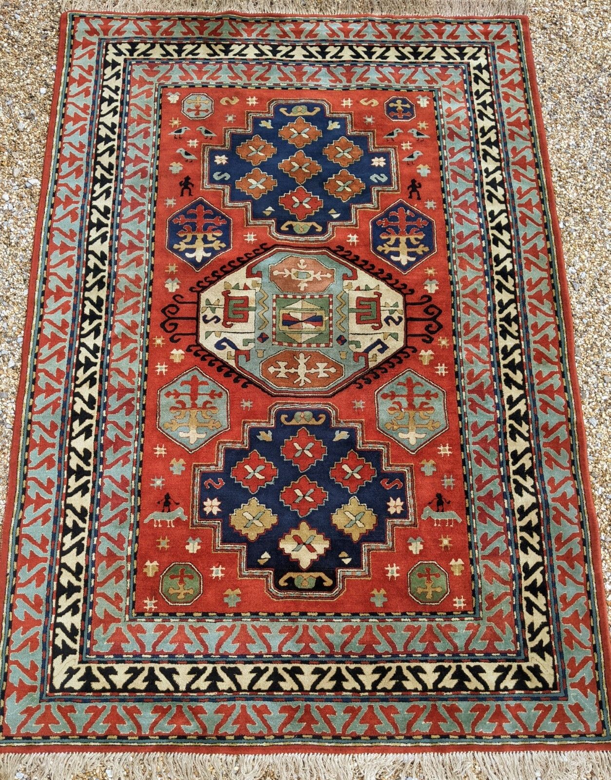 Antique Tetex Kazak Carpet Room Size   (Possible Pair)