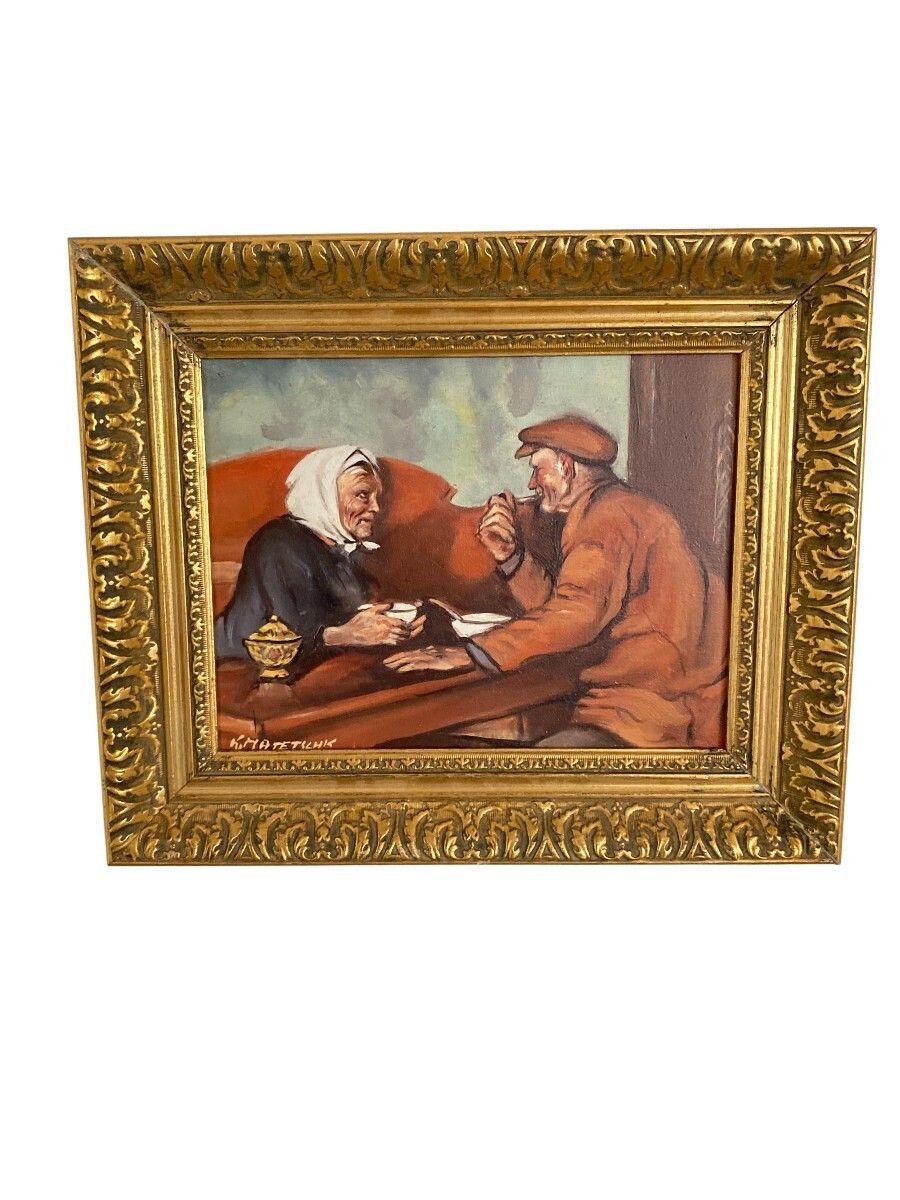 Oil On Canvas 20th Century Signed K.Matetschk