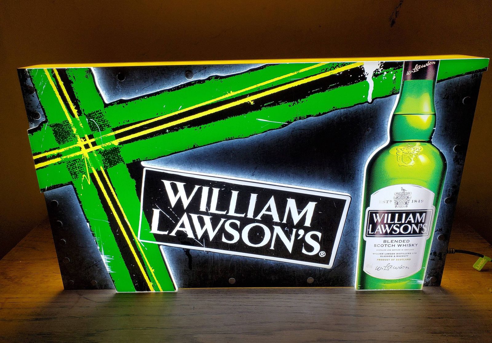 Light Up William Lawson Whisky Sign / Light Box Publicity Sign / Bar Publicity Sign / Bar Advertising Sign / Rare Lawsons Whisky Sign photo furniture