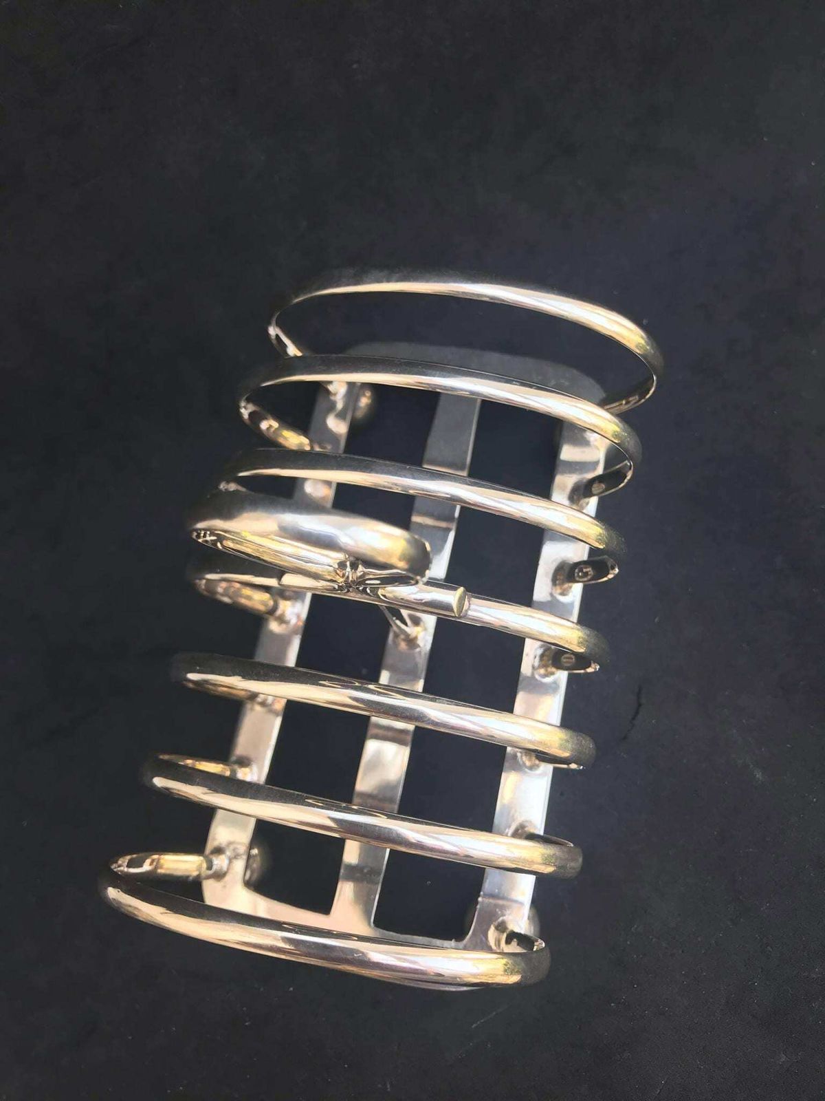 Antique Toast Rack Holder 6 Slices Silver Plated Breakfast English Victorian Wedding Gift Hostess Gift Hukin And Heath photo vintage