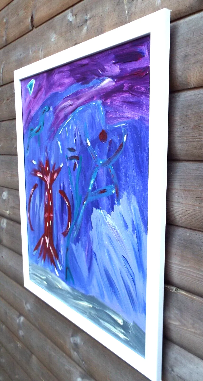 Original Abstract Painting A Night's Odd Figures Signed Framed Fraser J Lucas photo buy