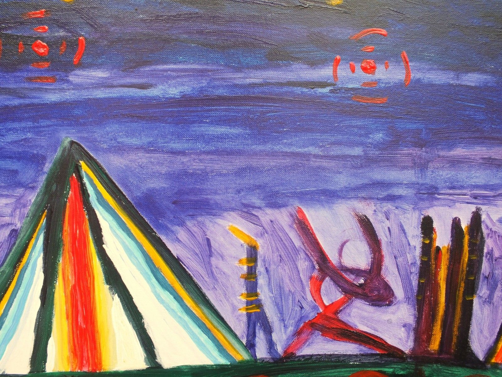 New Abstract Painting ' Parade From The Stars' Signed Framed Fraser J Lucas photo for sale