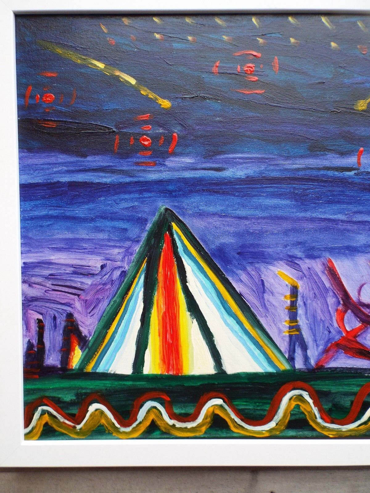New Abstract Painting ' Parade From The Stars' Signed Framed Fraser J Lucas photo buy