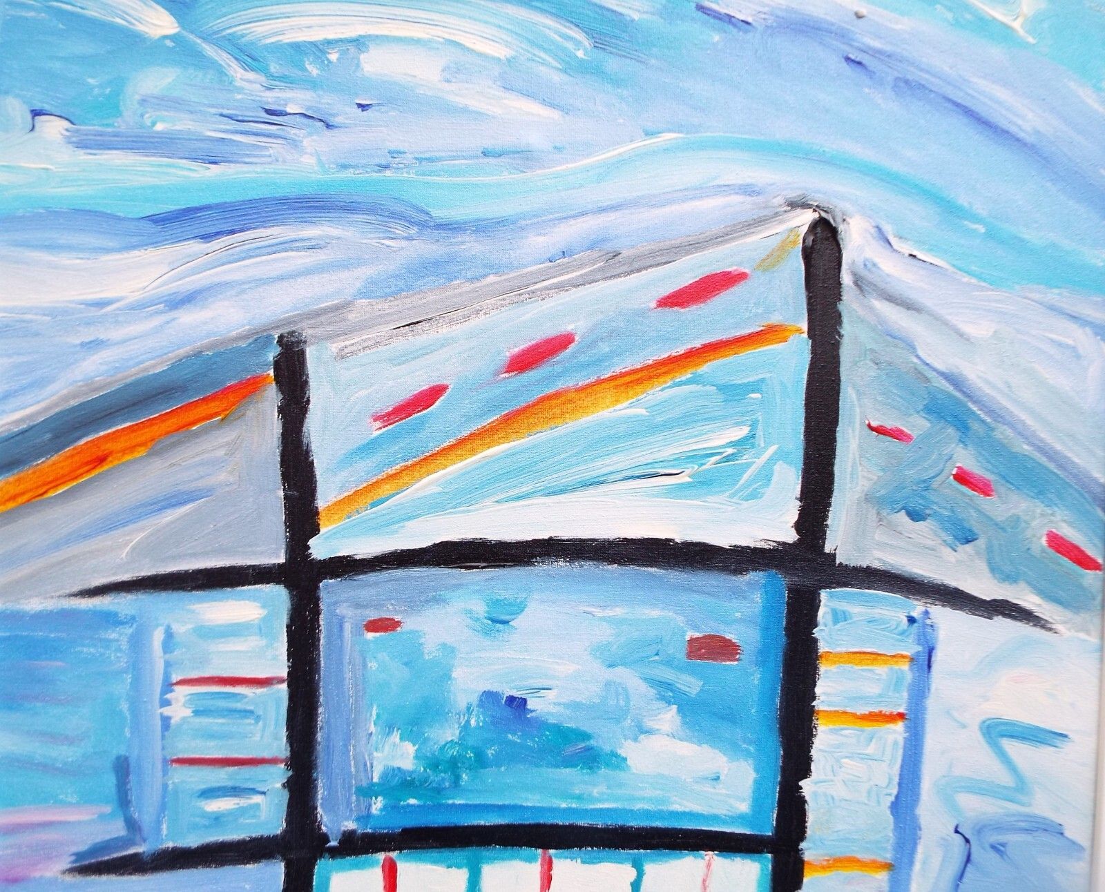 photo furniture Large Framed Original Abstract Cityscape Painting Urban Dreams Fraser J Lucas