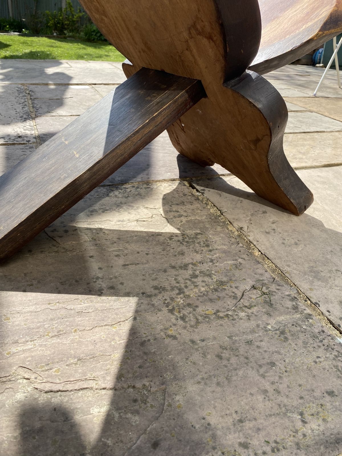 Unusual Wooden Two Piece Chair photo vintage