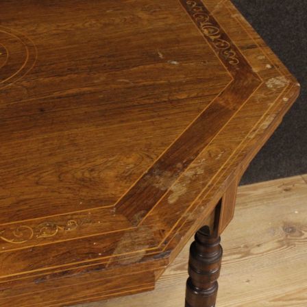 English Inlaid Side Table From 20th Century photo vintage