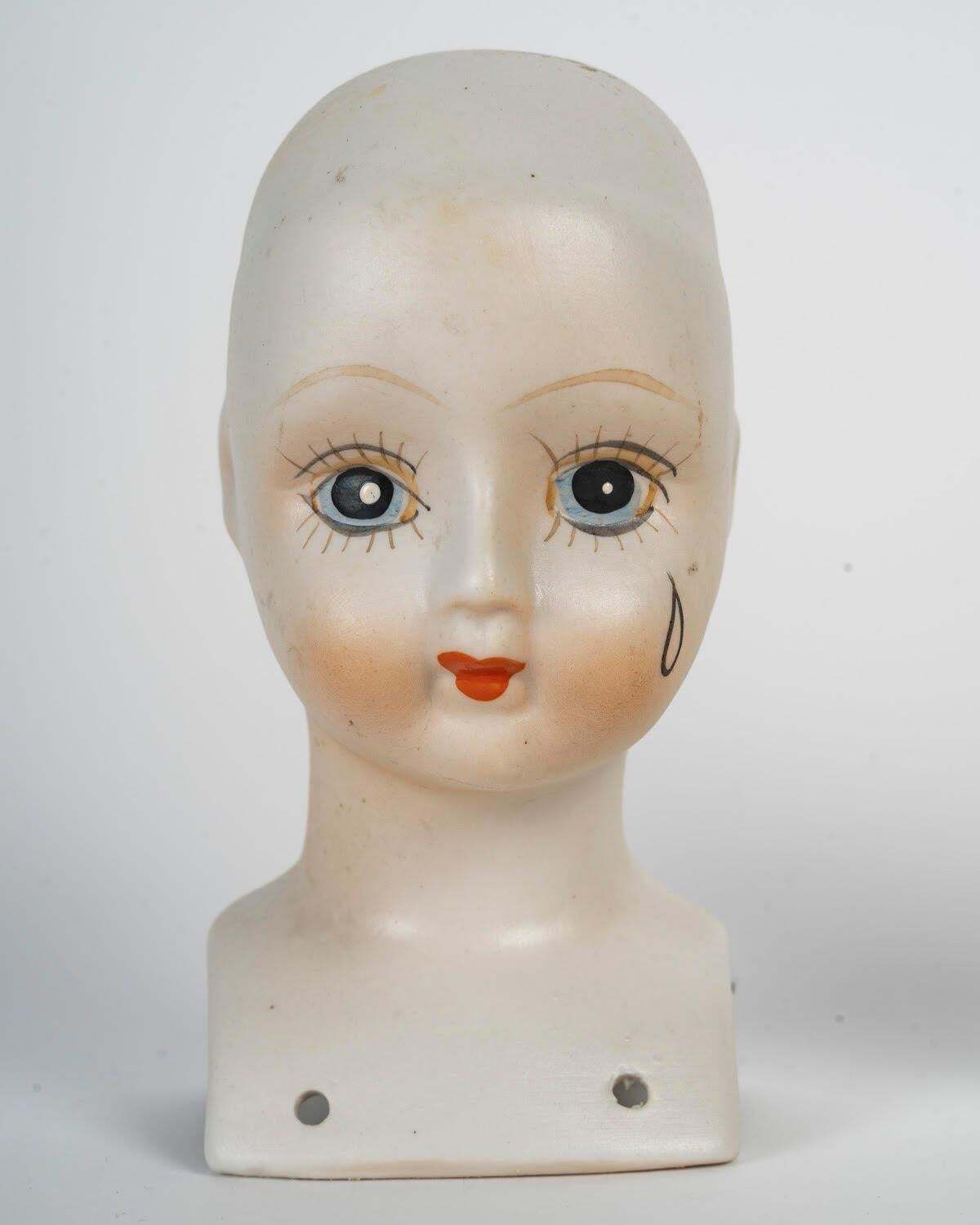 Pair Of Porcelain Doll Heads, 1960. photo furniture