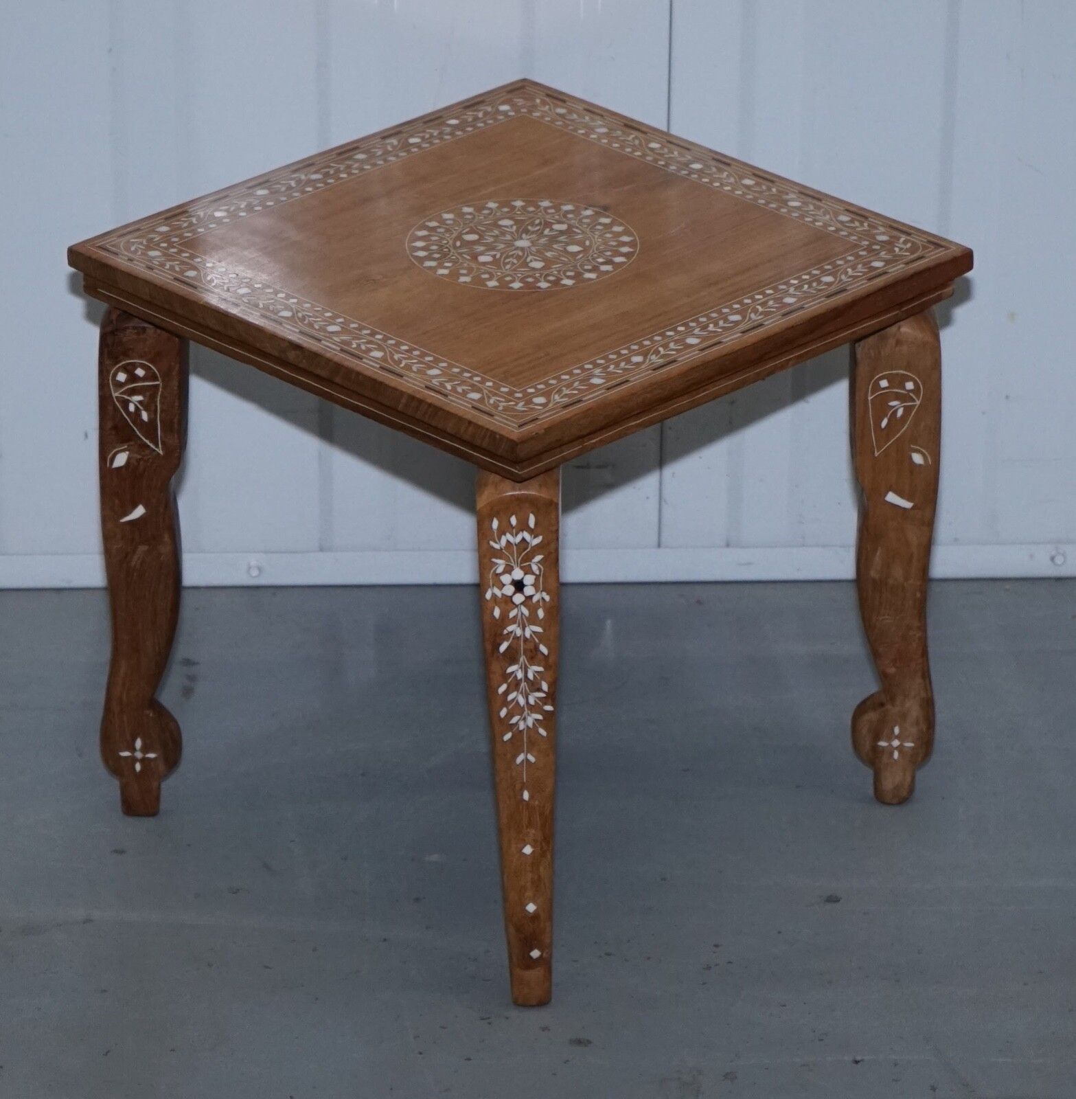 Anglo Indian Inlaid. Wooden Table photo vintage
