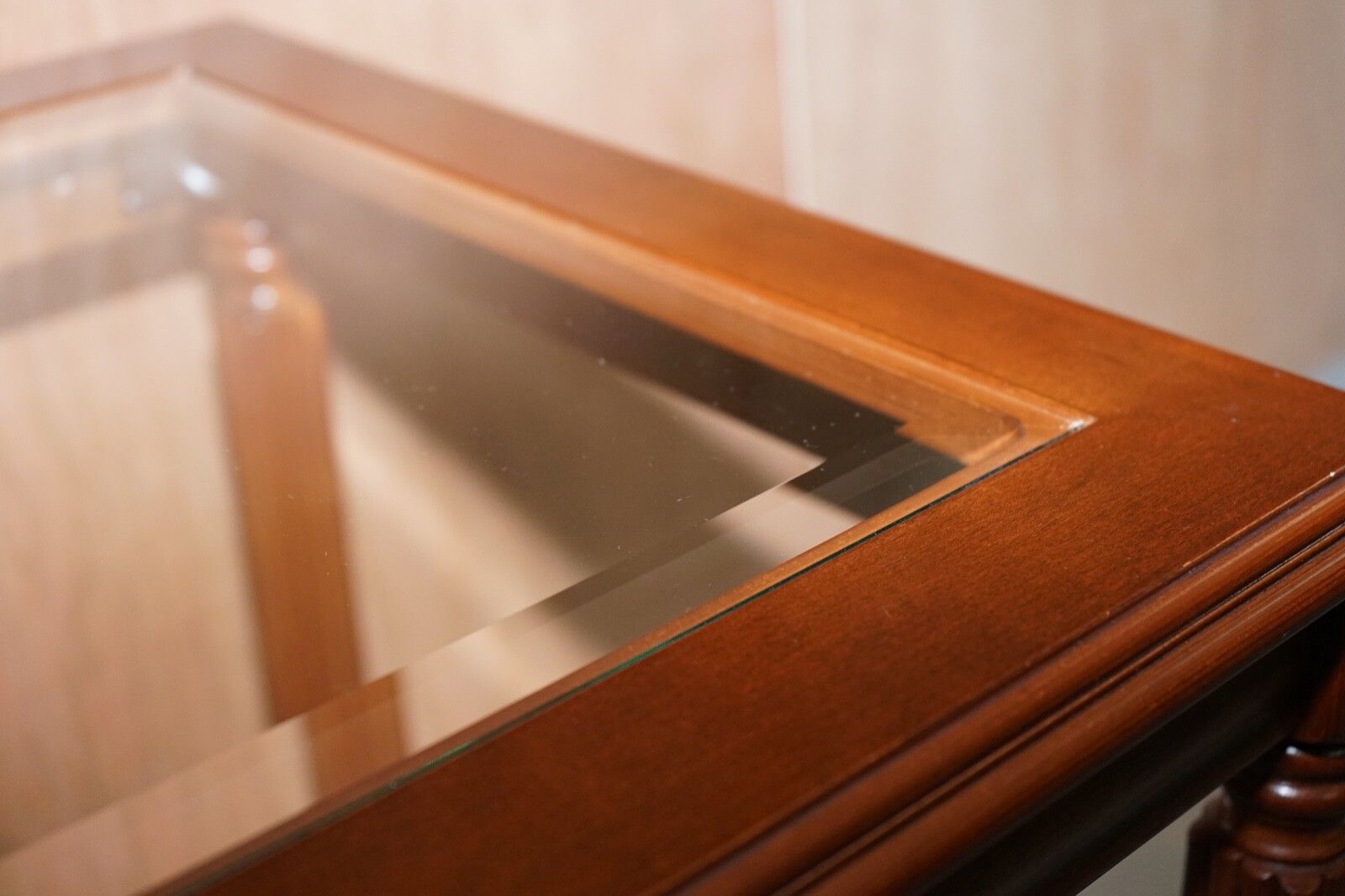 Pair Of Beautiful Wooden Side Tables With Glass Top photo buy