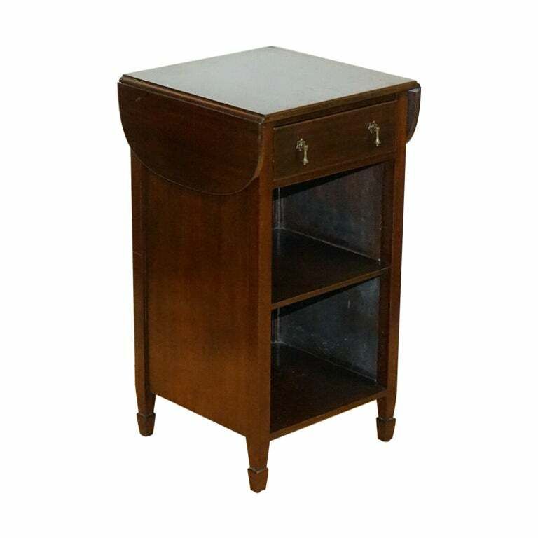 Lovely Vintage Mahogany Side End Hardwood Table With Drawer And Shelfs