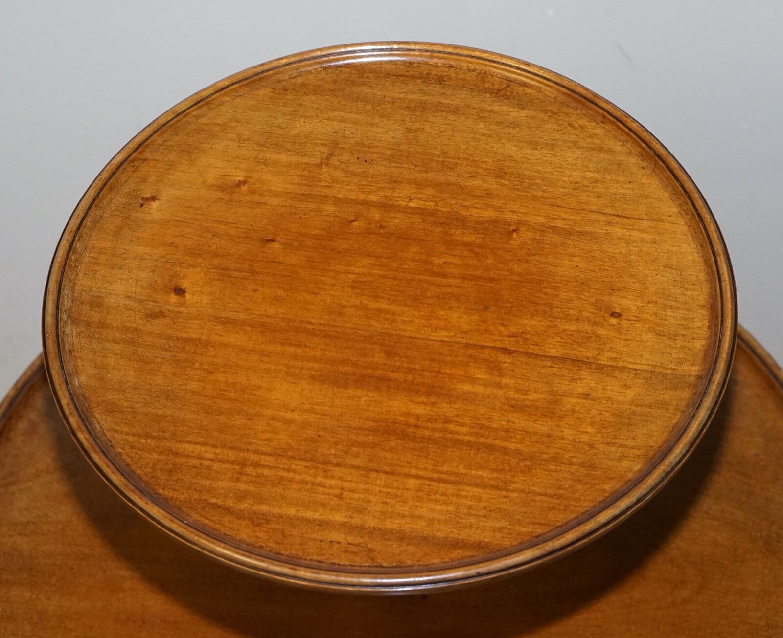 Large Victorian Circa 1880 Mahogany Queen Anne Circular 2 Tier Dumbwaiter Table photo 950.0