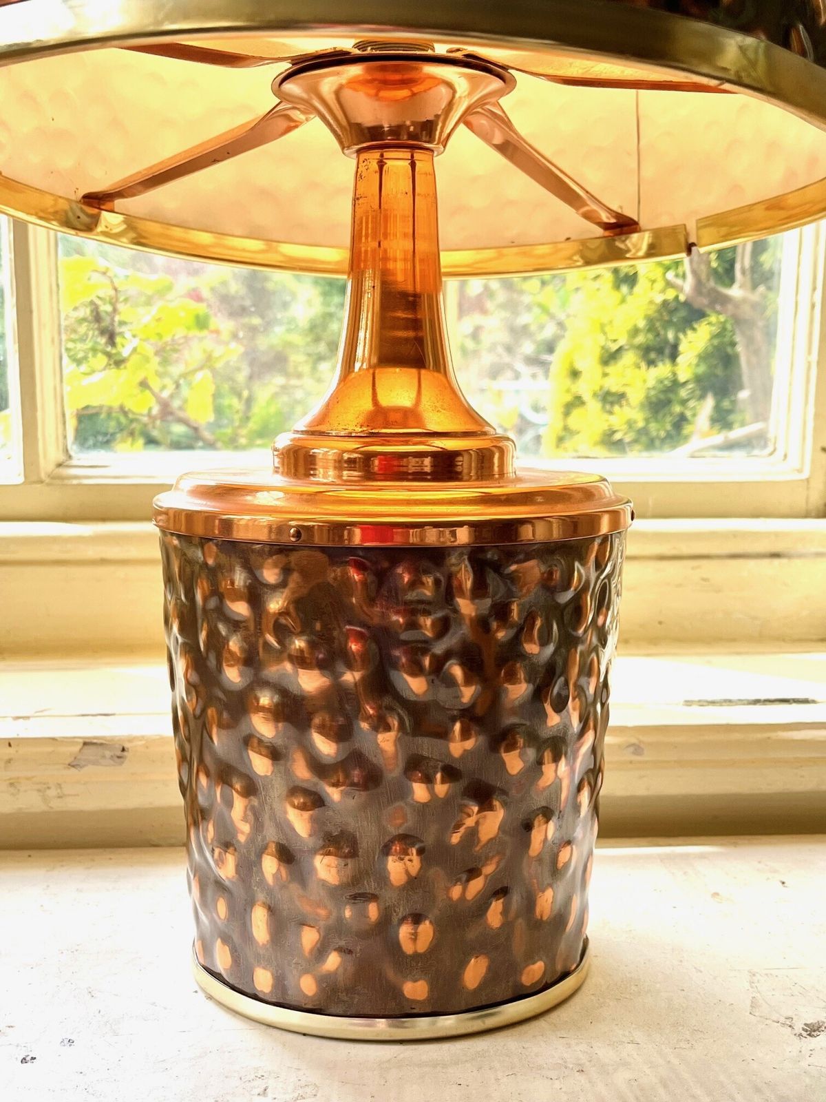 1970’s Hammered Copper Table Lamp From Zambia photo buy