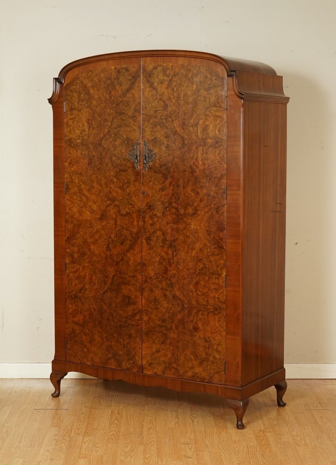 Stunning Made In England Art Deco Burr Walnut Double Wardrobe photo furniture