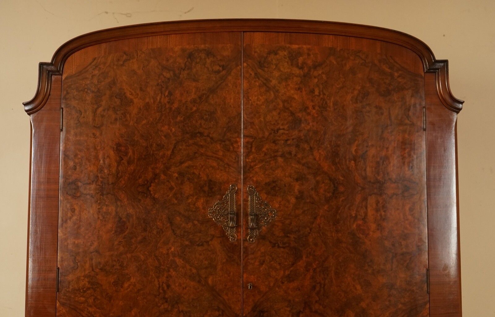 Stunning Made In England Art Deco Burr Walnut Double Wardrobe photo Furniture