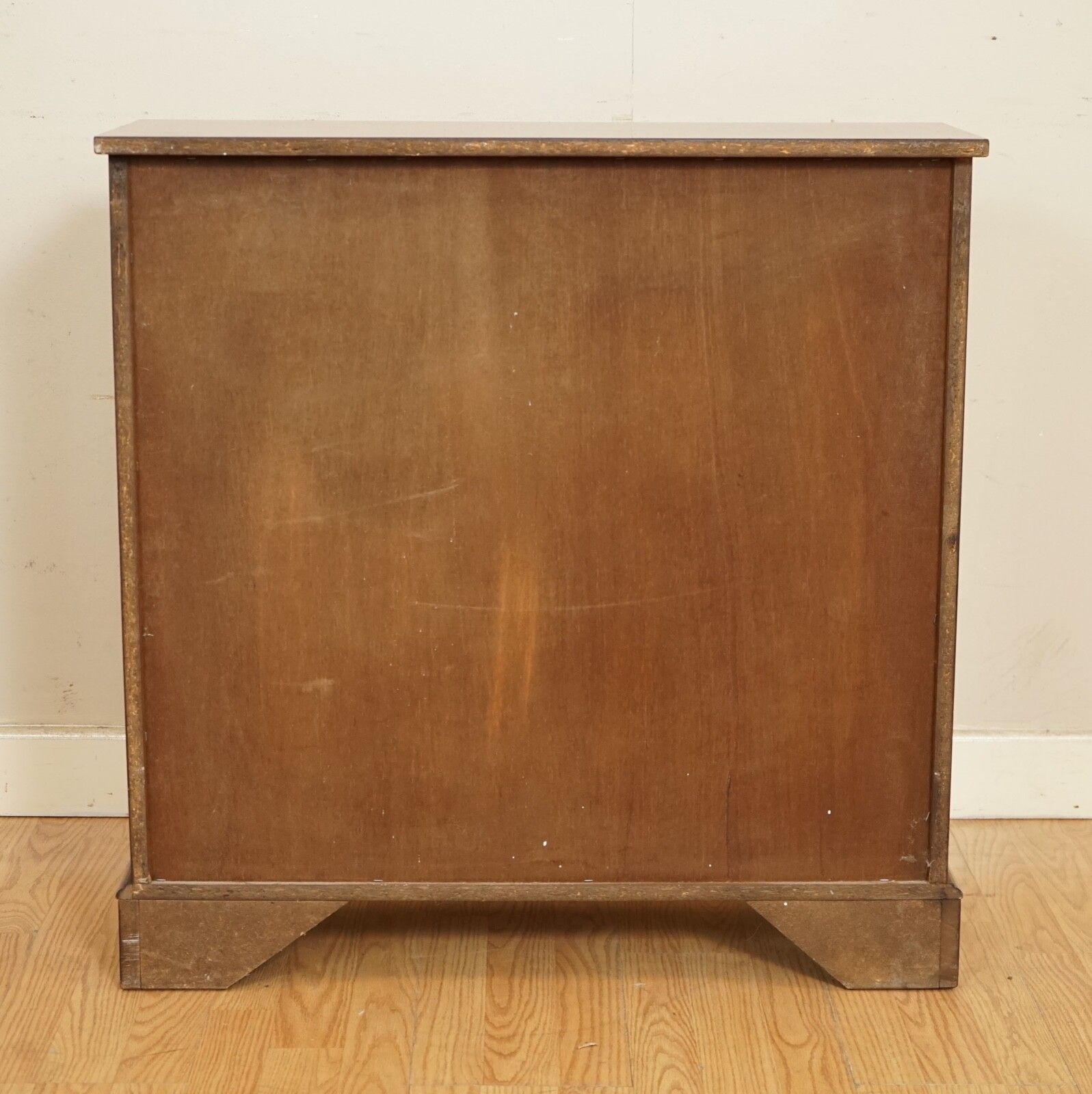 photo for sale Vintage Yew Wood Dwarf Open Libary Bookcase Cabinet