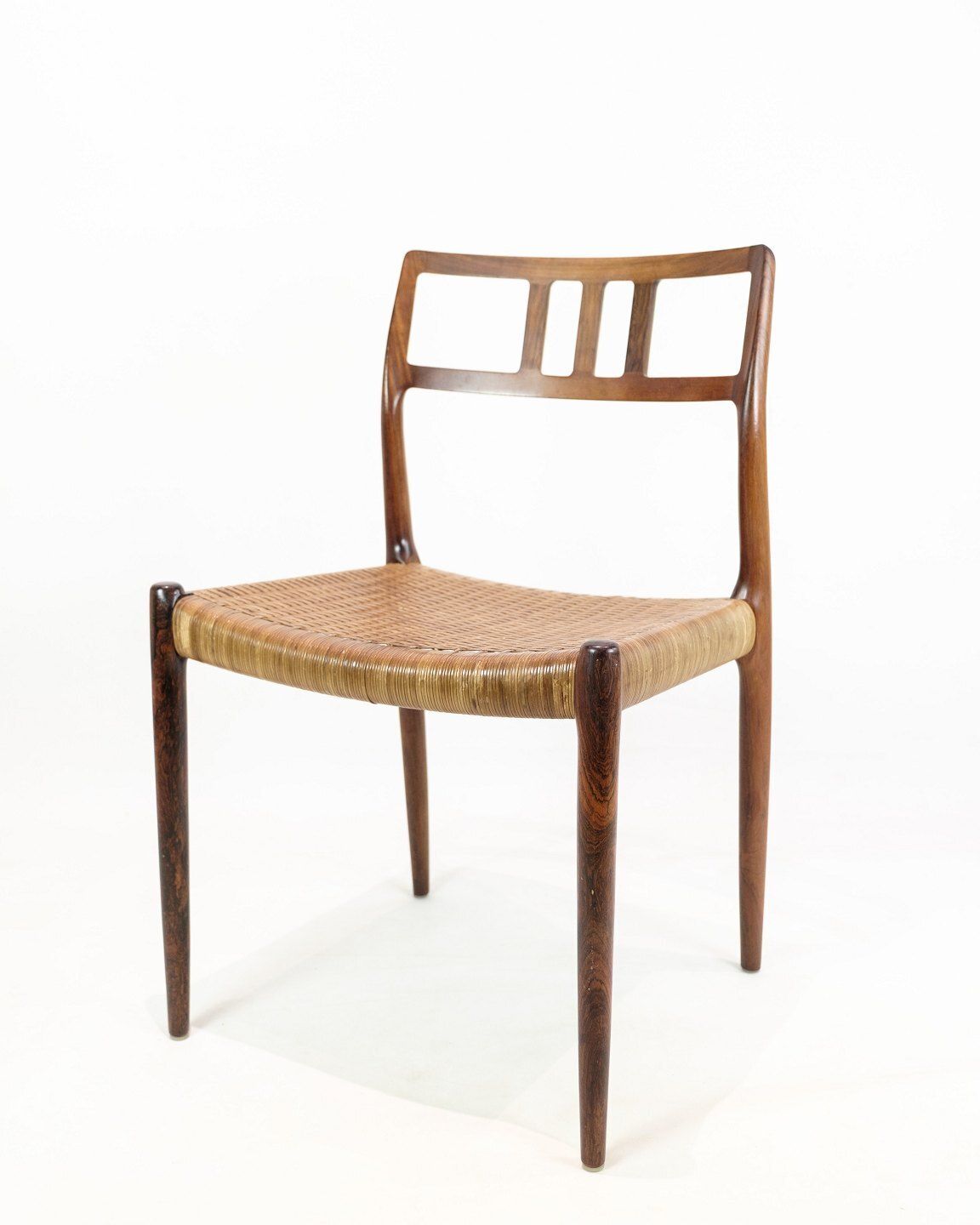 Set Of 4 Dining Chairs Model 79 In Rosewood & Plank Wicker By Niels Otto Møller For Jl Møllers Furniture Factory From 1960s photo furniture