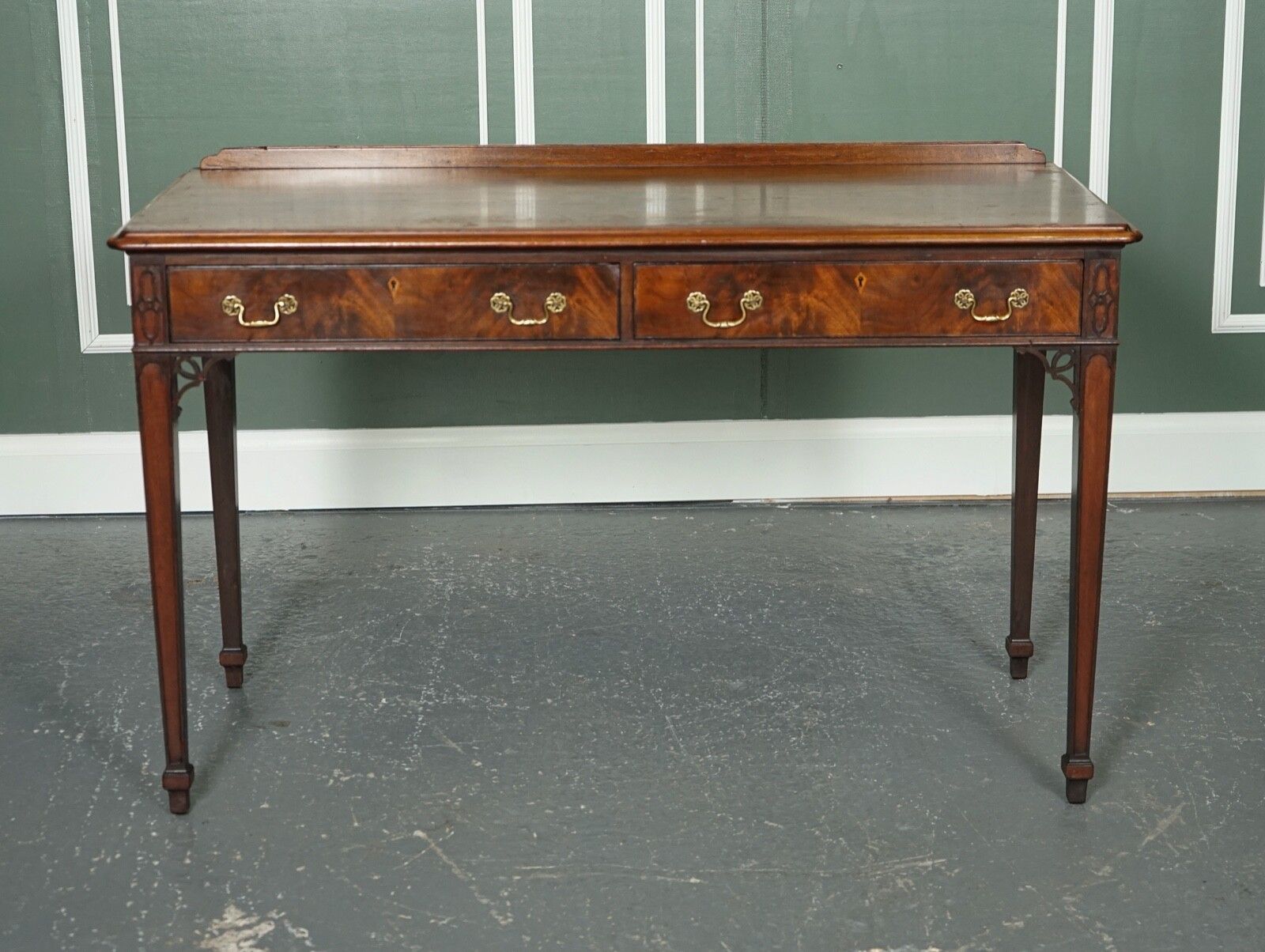 Stunning Chippendale Style Mahogany Console Hallway Table With Original Handles photo 2500.0