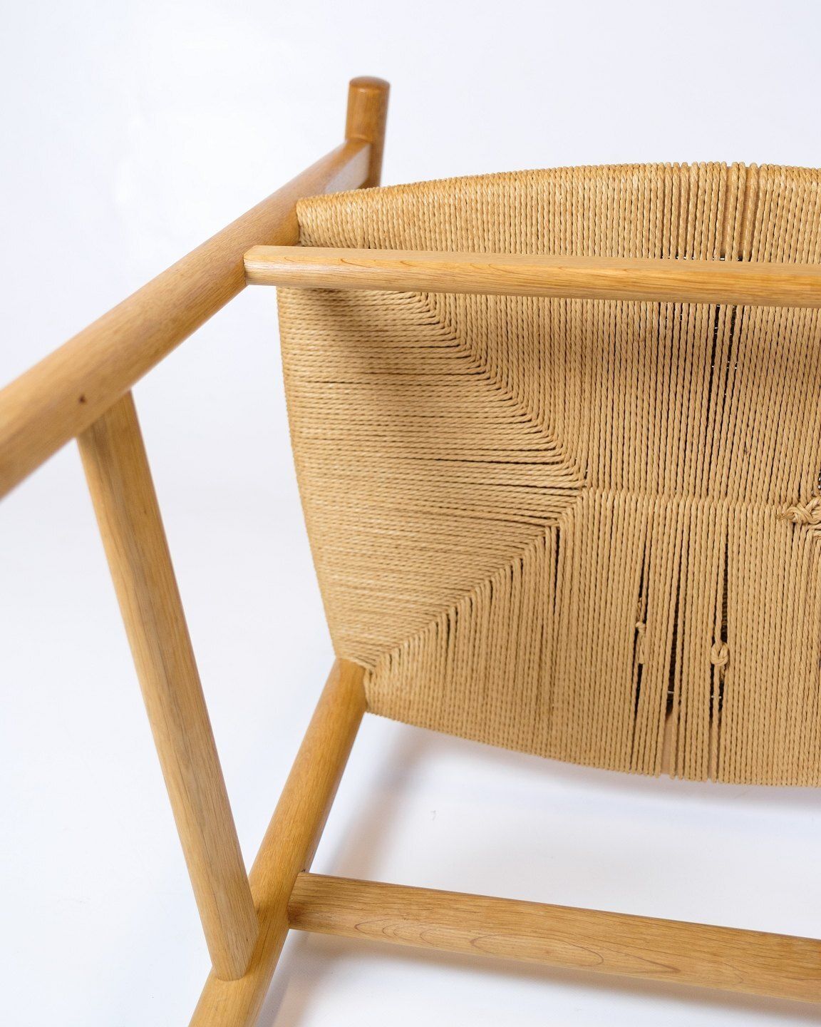 photo furniture Set Of 2 Armchairs Model Pp201 In Oak With Wenge Wood Inlay With Backrest & Seat Made Of Paper Yarn By Hans J. Wegner For Pp Møbler
