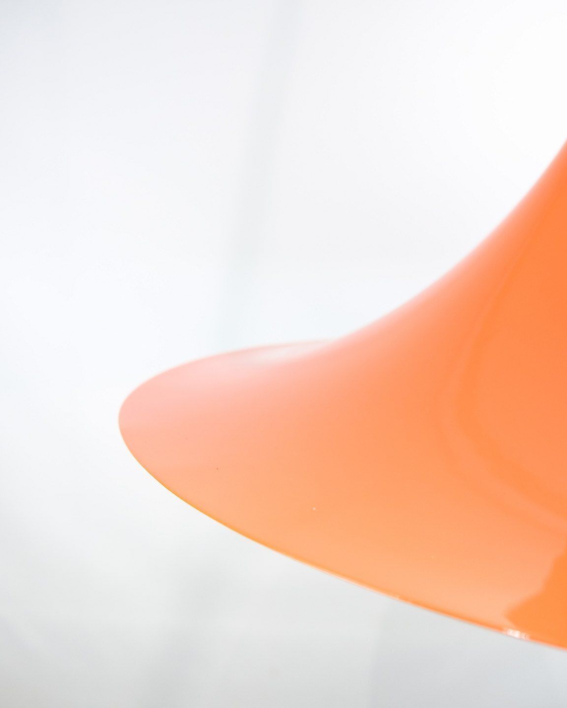 Large Trumpet Pendant In Orange By Claus Bonderup For Fog & Mørup From 1970s photo for sale