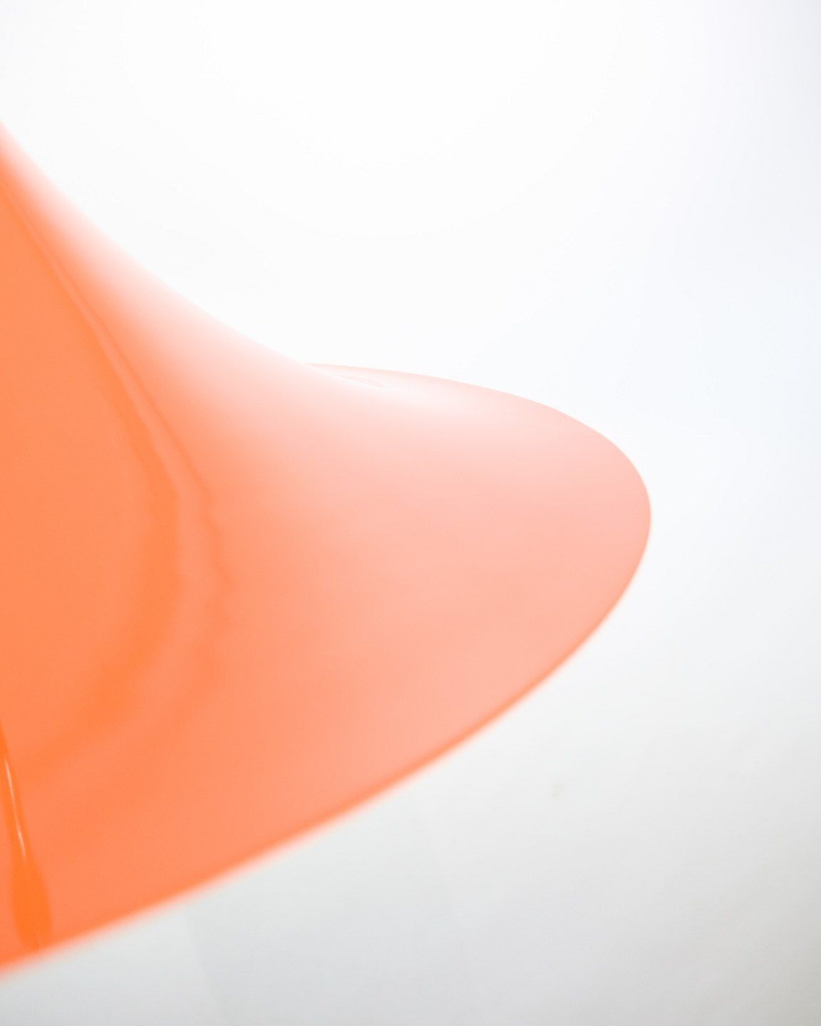 Large Trumpet Pendant In Orange By Claus Bonderup For Fog & Mørup From 1970s photo Lighting